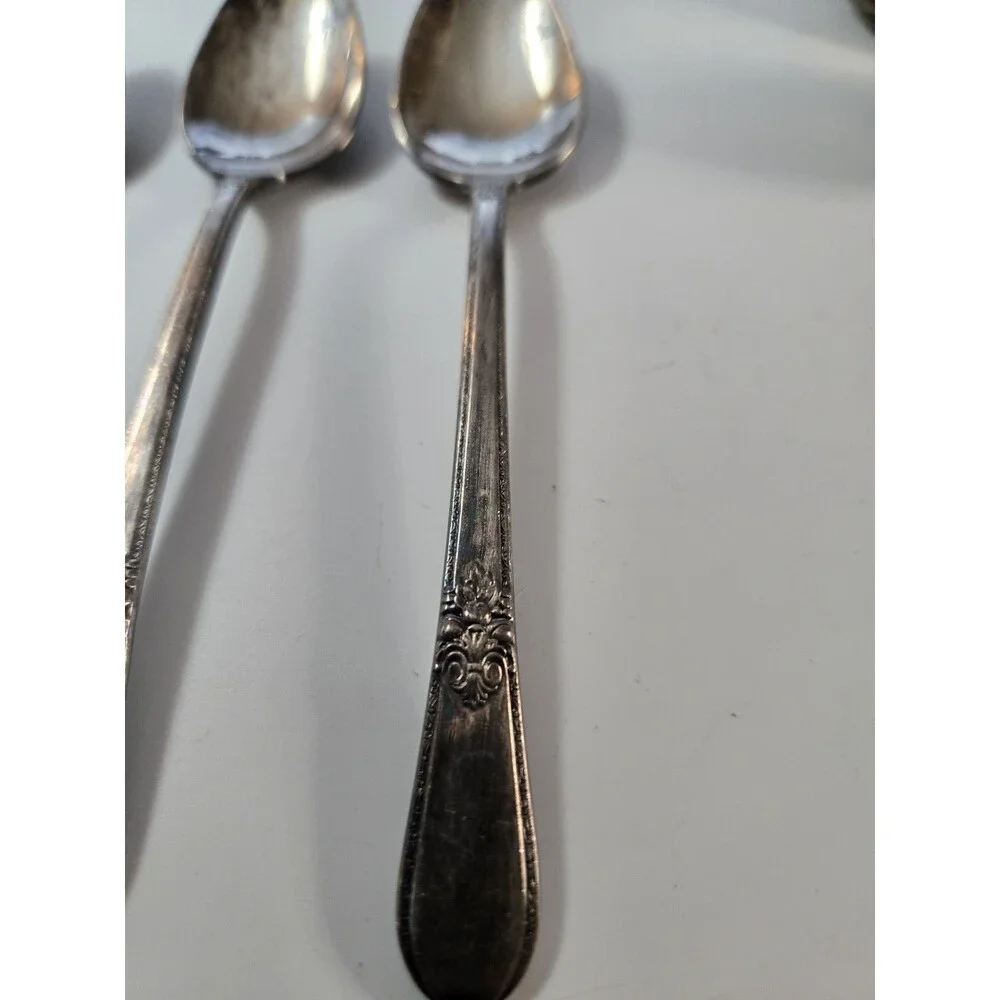 6 Silver Plate Teaspoons 1847 Rogers Bros Adoration 1930